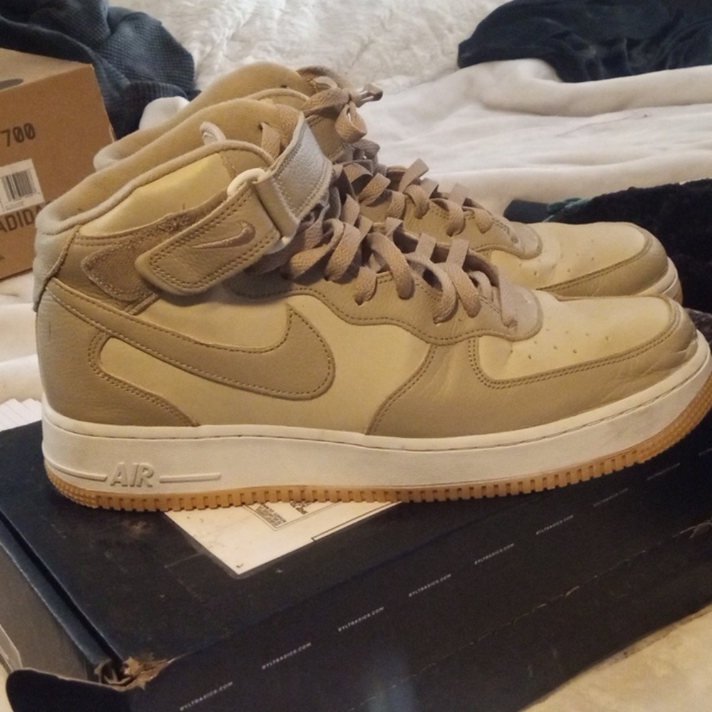 Nike Air Force 1 Mid '07 LX Shoes Limestone Rattan DV7585-200 Men's Size 13